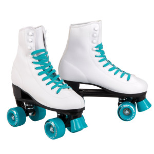 Blue and White Roller Skates