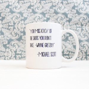 Wayne Gretzky Michael Scott Quote Mug - The Office tv Show Pop Culture - coffee cup, pencil holder, catch-all - Ready to Ship 