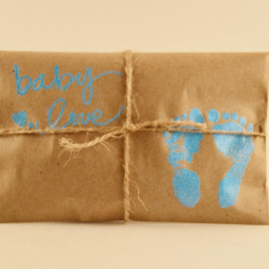 10 Baby Shower Favors. Blue and Kraft Paper Favors. Fresh Roasted Coffee Favors. Embossed. Handmade. Baby Love. Baby Boy