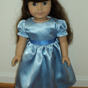 NEW Handmade Peter Pan Wendy Blue Satin 2pc Dress Set 4 American Girl Doll