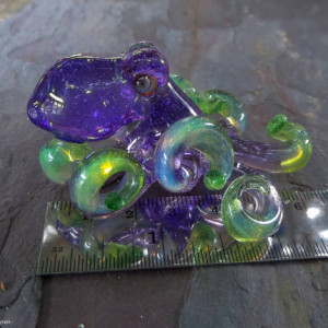 The Purple Slyme Collectible Wearable Boro Glass Octopus Necklace / Sculpture OOAK