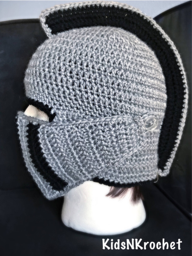 Knight Hat / knight Helmet / grey and black
