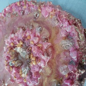 Eco-Epoxy Resin Geode "Pretty in Pink"