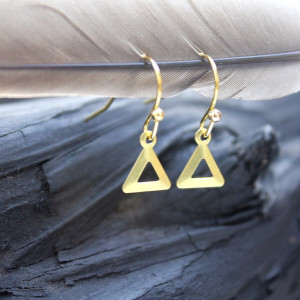 Tiny Cutout Triangle Earrings, Cut out Triangle earrings,Triangle Earrings, Triangle Cutout Earrings