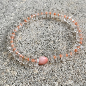 Crystal Pink Coral Bracelet