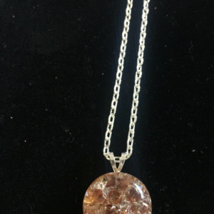 Cracked marble pendant and chain