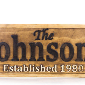 Personalized Family Name Sign Custom Carved Wooden Signs Last Name Décor Established Wood Plaque 3D Engraved Couple Anniversary