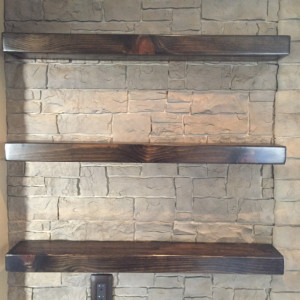 FREE SHIPPING  32" Wood Foating Shelf Slim Design 20 Finsh Colors Avail Hand Made to Order