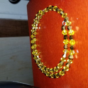 YELLOW AND BROWN NECKLACE & BRACELET