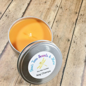 Nag Champa Scented Soy Candles, Homemade Candles, Meditation Candle, Yoga Candle, 8 Oz Candle Tins, Natural Soy Candles, Vegan Candles