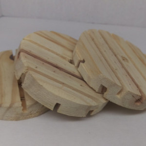 50   3.5" Circular Pine Soap Dish