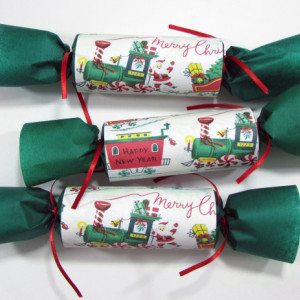 Retro Gift Wrap Christmas Crackers, English Christmas Crackers