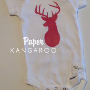 Hot Pink Deer Snap Bodysuit, 3-6 months, Ready to Ship