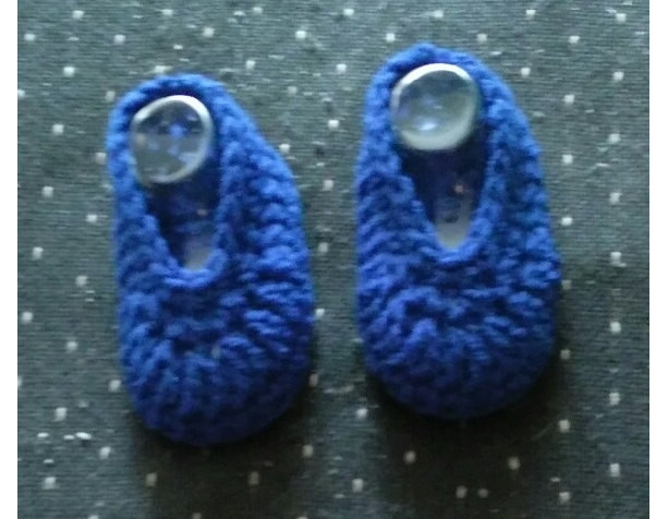 Baby Crocheted Slip-On Shoes  - Unisex- Royal Blue