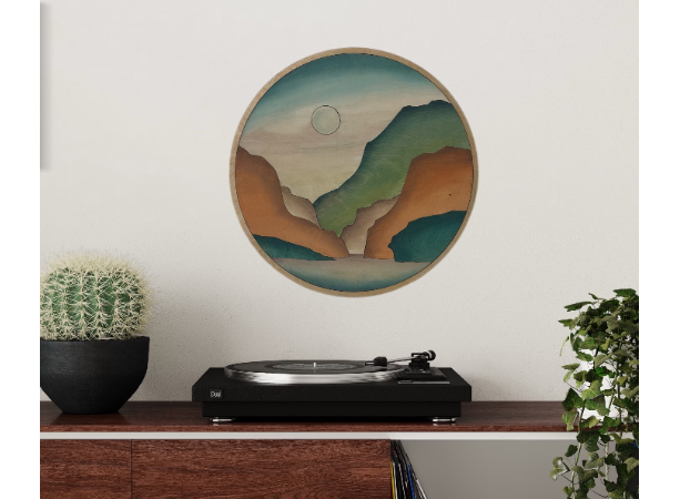 Round Mountain Cliff Wood Wall Art | Boho Mountain Wooden Landscape Wall Hanging | Minimalistic Living Room Decor