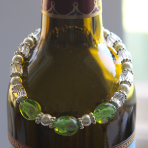 Lampwork Glass and Crystal Bracelet