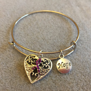 Bracelet with Hope and Filigree Heart Charm