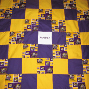Brand New Handmade LSU Baby Quilt  (Embroidered Name Added Free)
