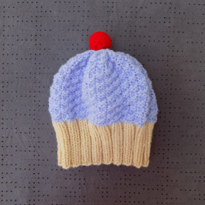 Toddler Knit Cupcake Hat - Lilac