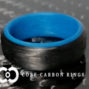 Carbon Fiber Blue Glow Ring