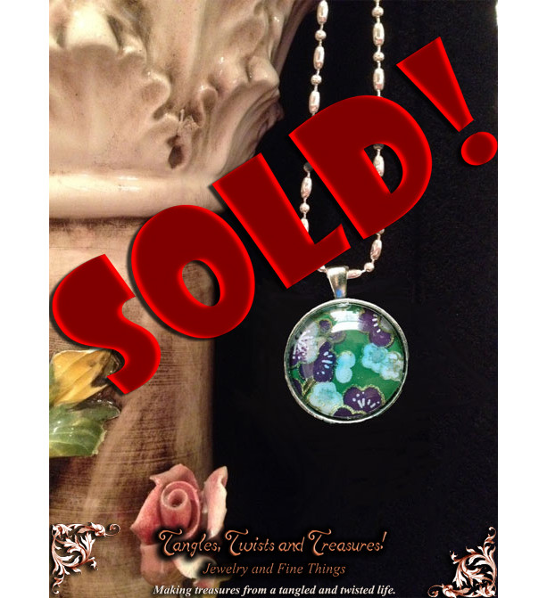 SOLD! - "Papers" Chiyogami 075 Silver Round Pendant