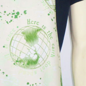 Kitchen Apron, Full Chef Style, Earth Day, Green and Off White