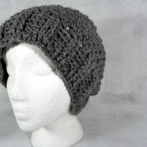 slouchy beanie - slouch hat - baggy hat - Stocking stuffer - holiday gift - Christmas gift - gift under 50 - grey beanie - winter beanie hat