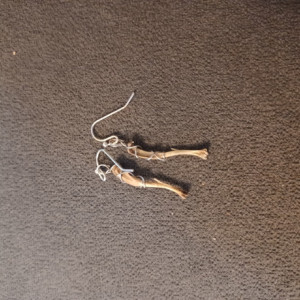 leg bone earrings