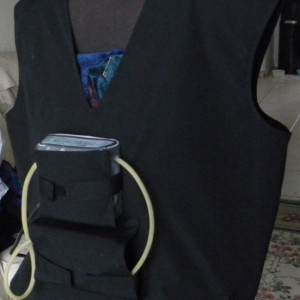Men's LVAD Heart Ware Medical Vest, custom made by Liveayde. Medical heart vest