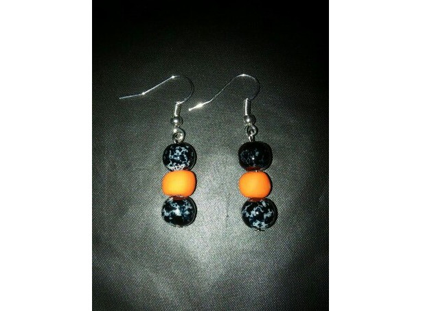 Orange and black earrings