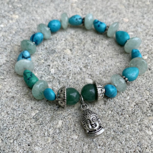 SEA "Solai" Turquoise and Jade Buddha Charm 
