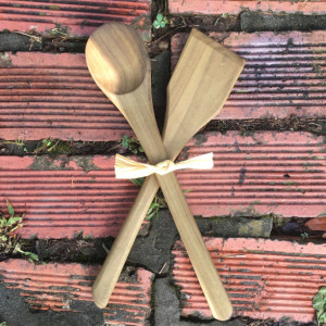 Wooden Spoon and Spatula Set - Reclaimed Poplar Wood - Ambidextrous