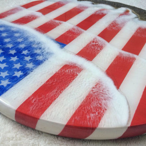 Hand crafted American Flag ocean art 
