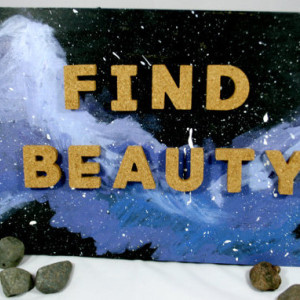 Hand Painted Galaxy Sign with Cork Letters 