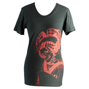 Japanese Skeleton Oiran Summer T-Shirt, Black, Screen Printed, Loose Crew, Gifts for Him or Her, Made in USA, Last One