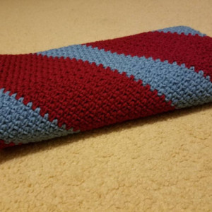 Moss stitch baby blanket. Red and blue baby blanket.  Nursery decor.  Handmade baby blanket.  Gift for baby boy