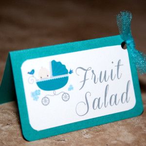 Baby Carriage Baby Shower Food Tents - Boy or Girl - (Quantity 14)