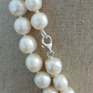 38 inches white Fresh water Pearl Knotted