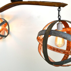 ATOM Collection - Dualize - Wine Barrel Chandelier / made from CA retired wine barrels - 100% Recycled!