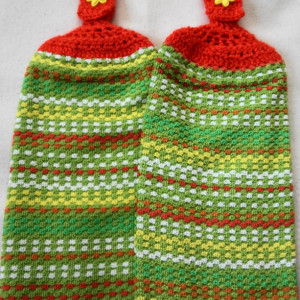 Lime Blast Crochet Top Kitchen Towel, Set of 2