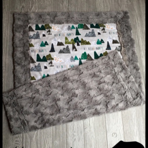 ShipsNow Minky Baby Blanket All Minky Adventure Mountain Baby Toddler Childrens