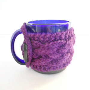 Coffee Mug Cozy - Knit Cabled Cozy - Stocking Stuffer - Teacher Present - Coffee Mug Sweater - Coffee Lover Gift - Tea Mug Cozy