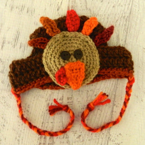 Thanksgiving Turkey Crocheted Hat for Your Cat or Small Dog - Custom Made Pet Costume  Ask a Question