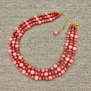 Chunky Camellia Jade Statement Necklace, Chunky Necklace, Malaysia Jade Necklace, Multi Strand Necklace, Statement Necklace, Beaded Necklace