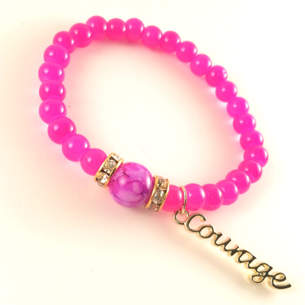 Breast Cancer awareness pink courage bracelet 