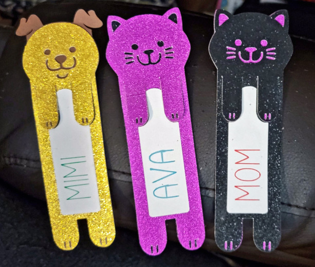 Personalized Glitter Dog or Cat Bookmarks