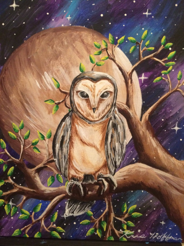 Fantasy Owl -- 11 x 14 Canvas Panel