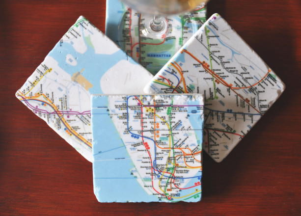 NYC Map Marble Coasters. Ideal for Wedding, Anniversary, Birthday, Christmas, Valentine's Day, New York City Coasters, Unique Gift. Handmade