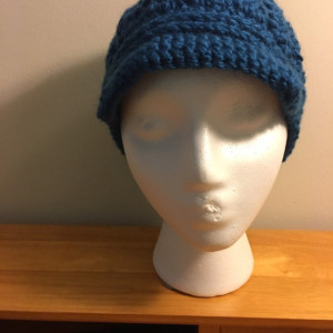 women's/teens blue newsboy beanie hat
