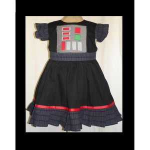 Star Wars Darth Vader Inspired Princess Dress(-----)Appliqued Panel Buttons(-----)Sizes 18 Months-Girls size 8